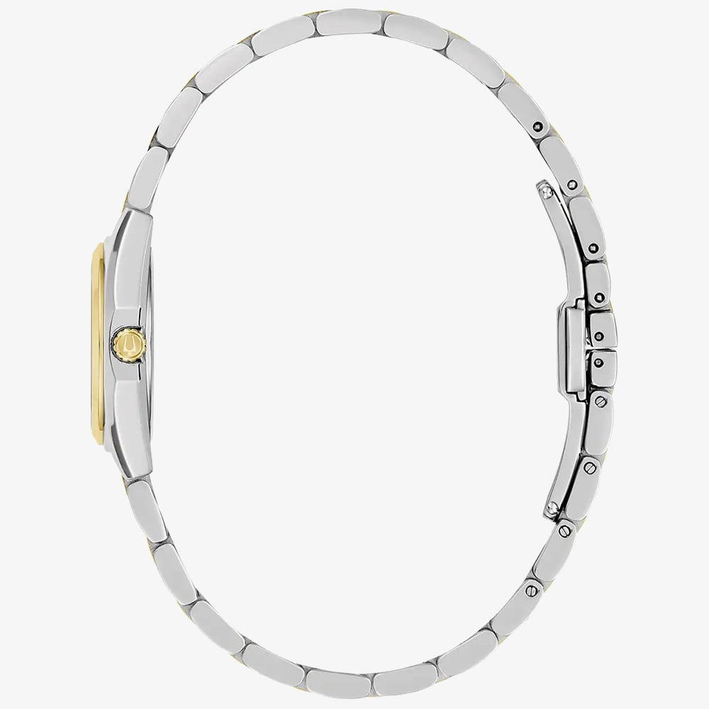 Bulova Ladies Surveyor Green Dial Two Colour Bracelet Watch 98L329