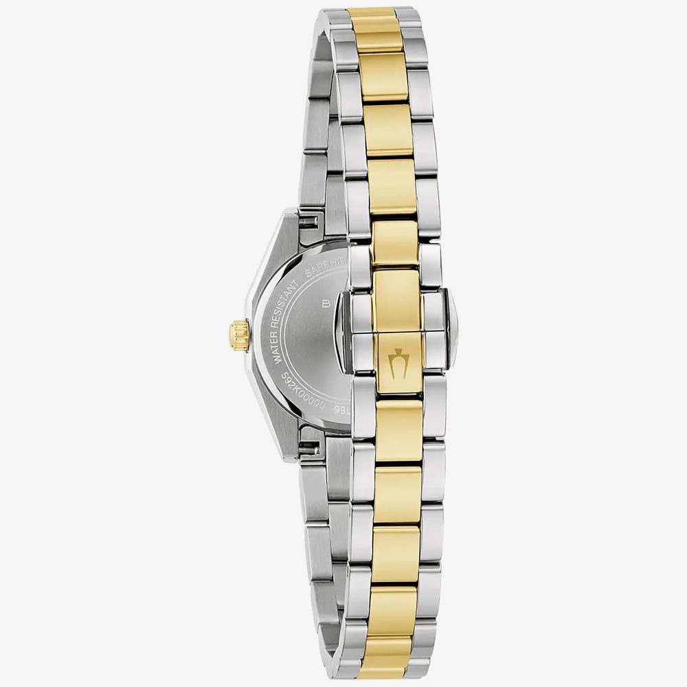 Bulova Ladies Surveyor Green Dial Two Colour Bracelet Watch 98L329