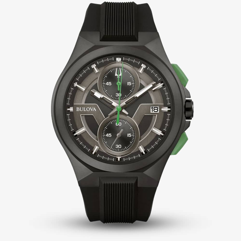 House of Watches - Bulova Mens Maquina Black Chronograph Watch 98B381