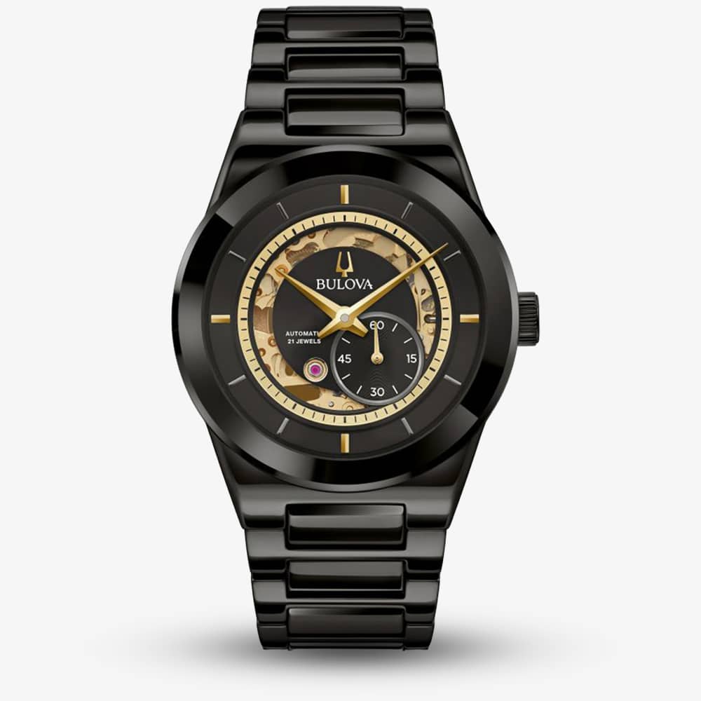 House of Watches - Bulova Mens Modern Millennia Black Automatic Watch 98A291