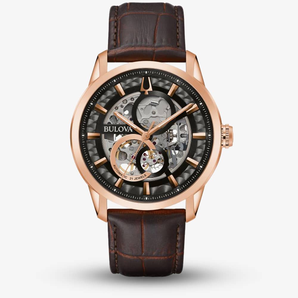 House of Watches - Bulova Mens Sutton Rose Gold Plated Expansion Watch 97A169