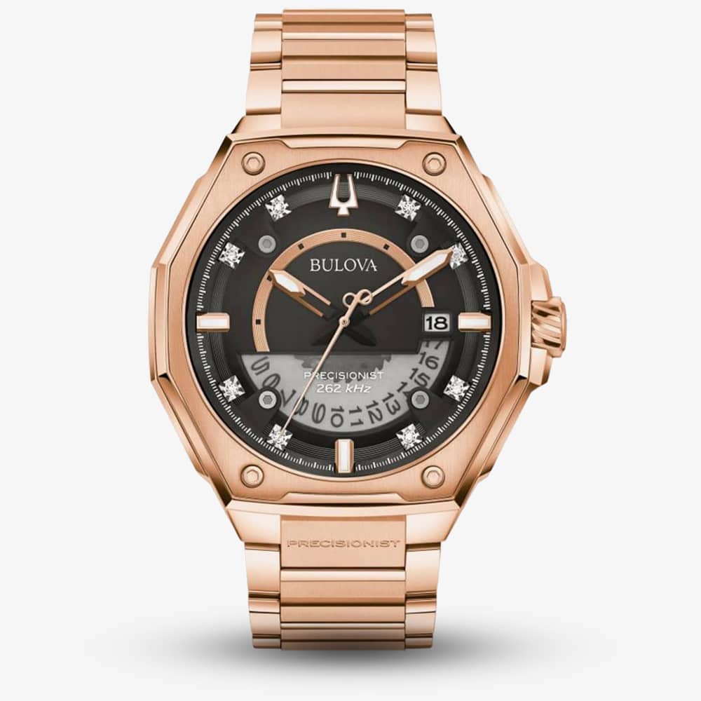 House of Watches - Bulova Mens Precisionist X Rose Gold Plated Watch 97D129