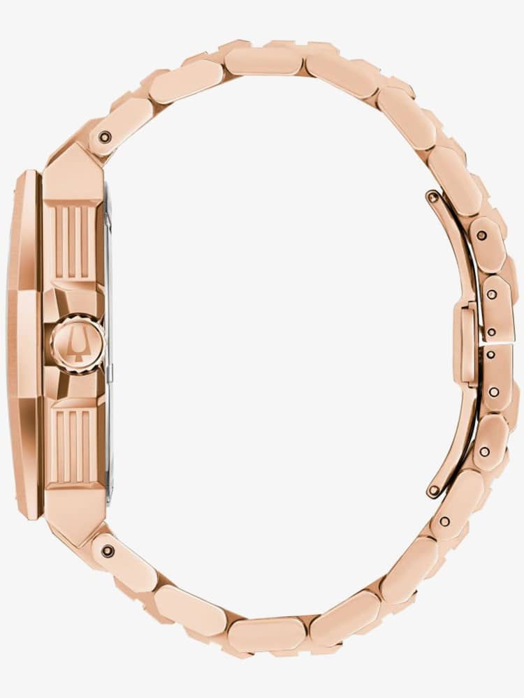 Bulova Mens Precisionist X Rose Gold Plated Watch 97D129