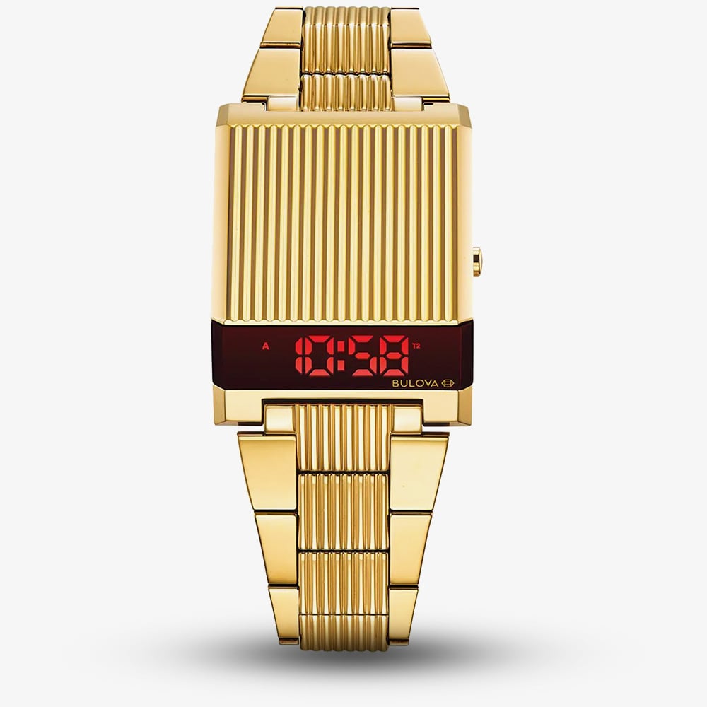 House of Watches - Bulova Mens Computron Gold Tone Digital Watch 97C110 - Image 4