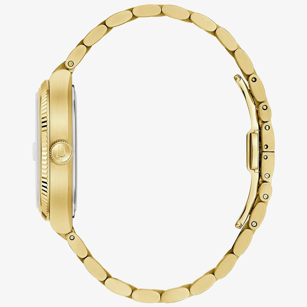 Bulova Ladies Super Seville Black Dial Gold Tone Bracelet Watch 97B246