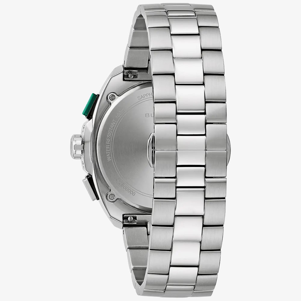 Bulova Mens Racer Chronograph Green Bracelet Watch 98B468