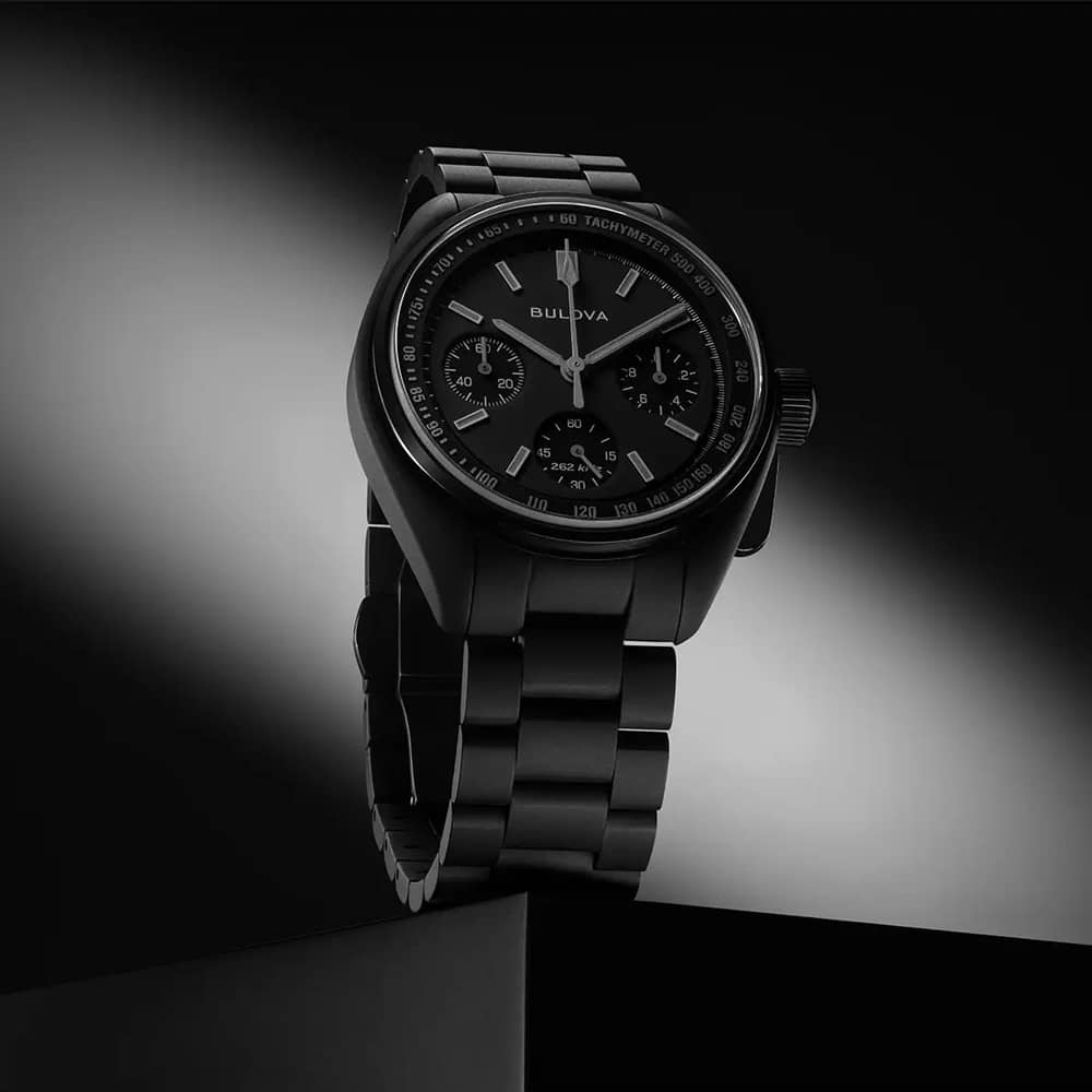 Bulova Mens Limited Edition Lunar Pilot 'Black Hole' Chronograph Dial Watch 98A335