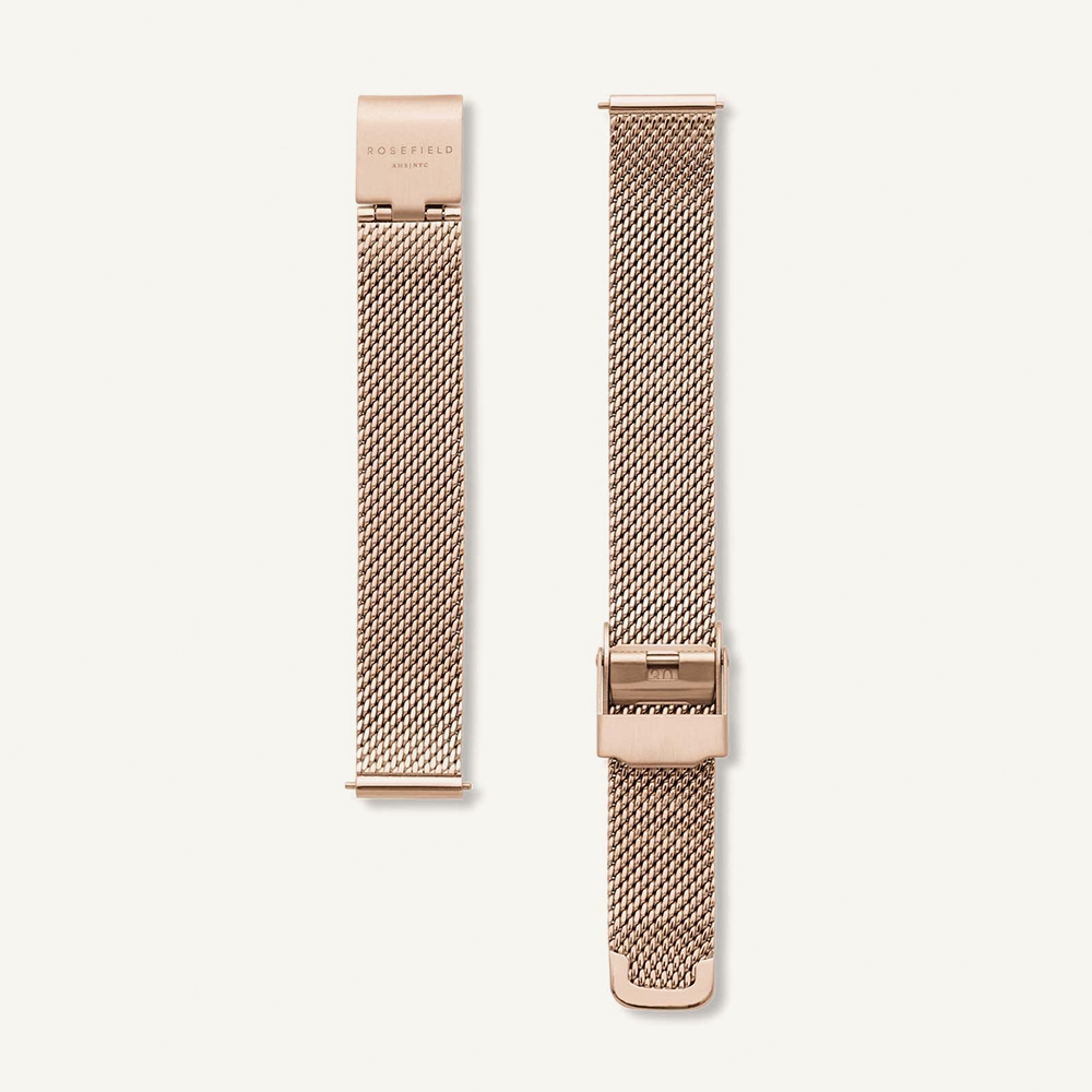 ROSEFIELD Ladies Small Edit White Mother of Pearl Dial Rose Gold Mesh Bracelet Watch 26WR-265
