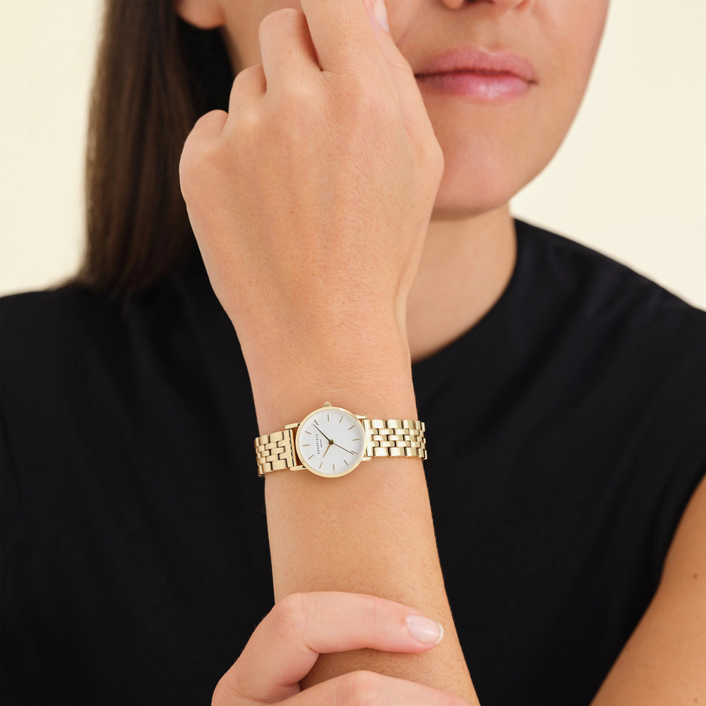 ROSEFIELD Ladies Small Edit White Dial Golden Bracelet Watch 26WSG-267