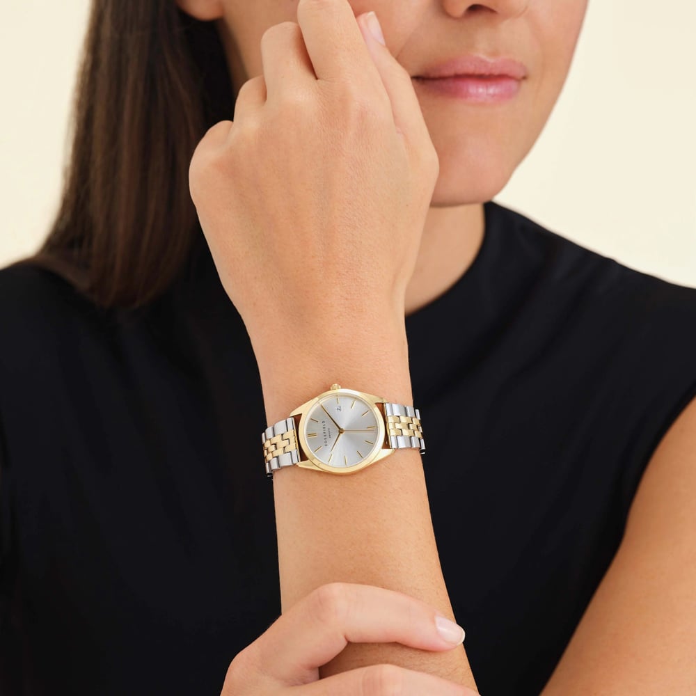 ROSEFIELD Ladies Ace XS White Dial Two Tone Bracelet Watch ASDSSG-A16