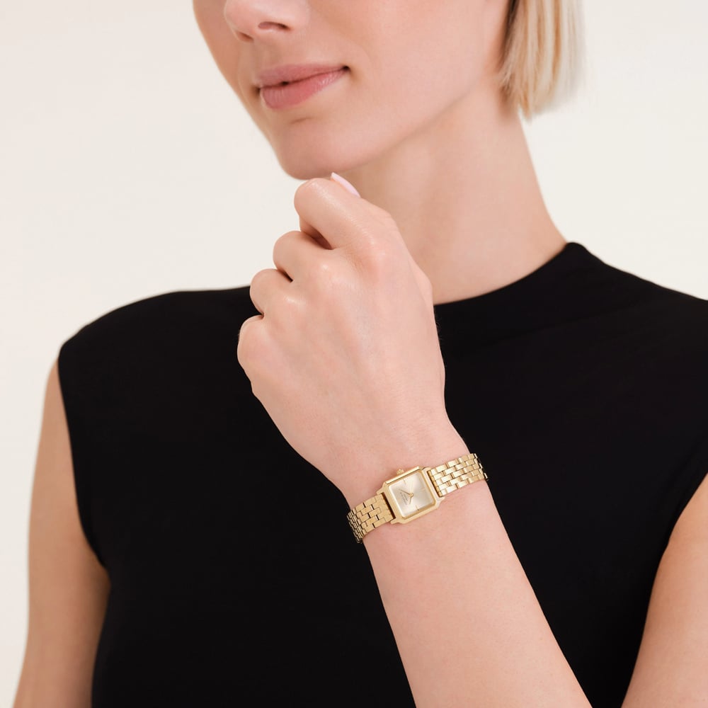 ROSEFIELD Ladies Boxelle Champagne Dial Golden Bracelet Watch BCGSG-B04