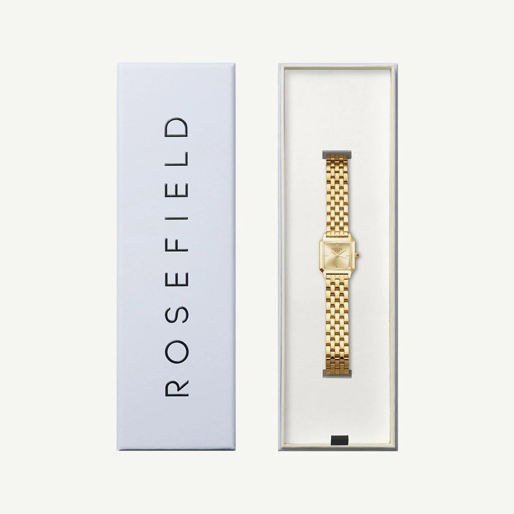 ROSEFIELD Ladies Boxelle Champagne Dial Golden Bracelet Watch BCGSG-B04