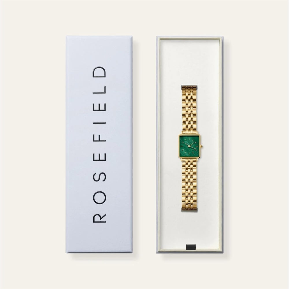 ROSEFIELD Ladies Boxy XS Emerald Mother of Pearl Golden Bracelet Watch BEGSG-Q050