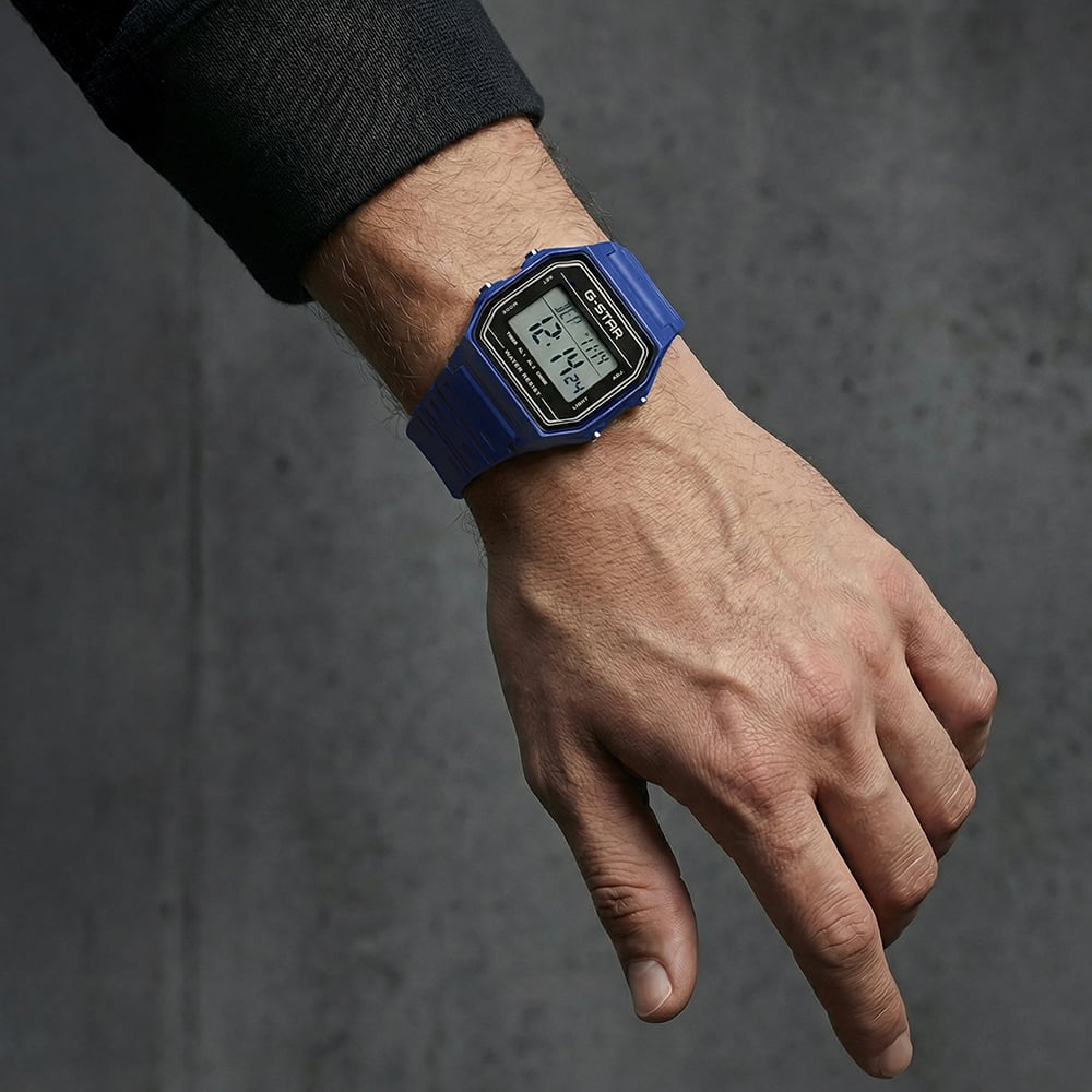 G Star Gridline Dark Blue Digital Strap Watch GSW.501.02
