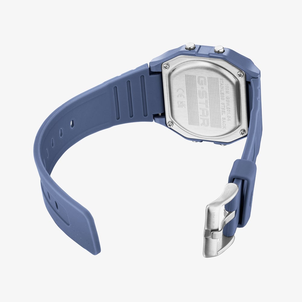 G Star Gridline Light Blue Digital Strap Watch GSW.501.04