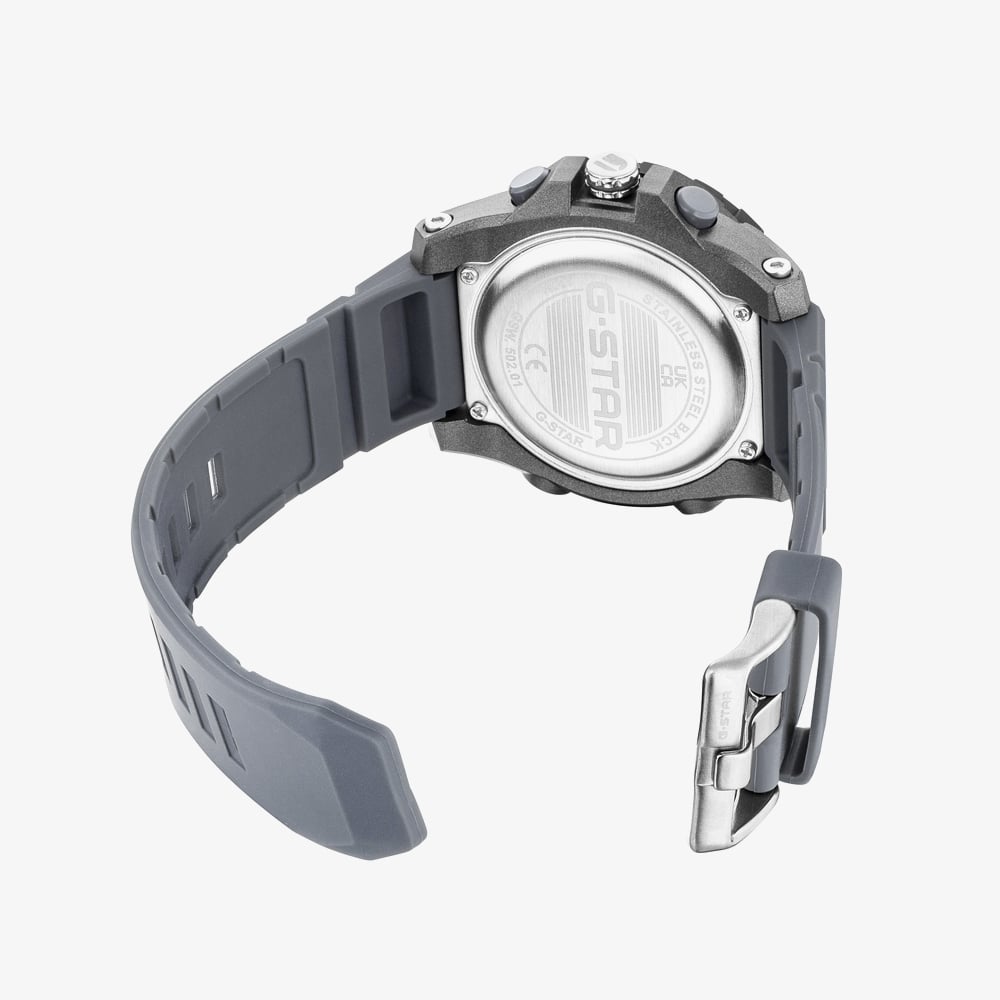 G Star Mens OPS 01 Grey Dual Display Strap Watch GSW.502.01