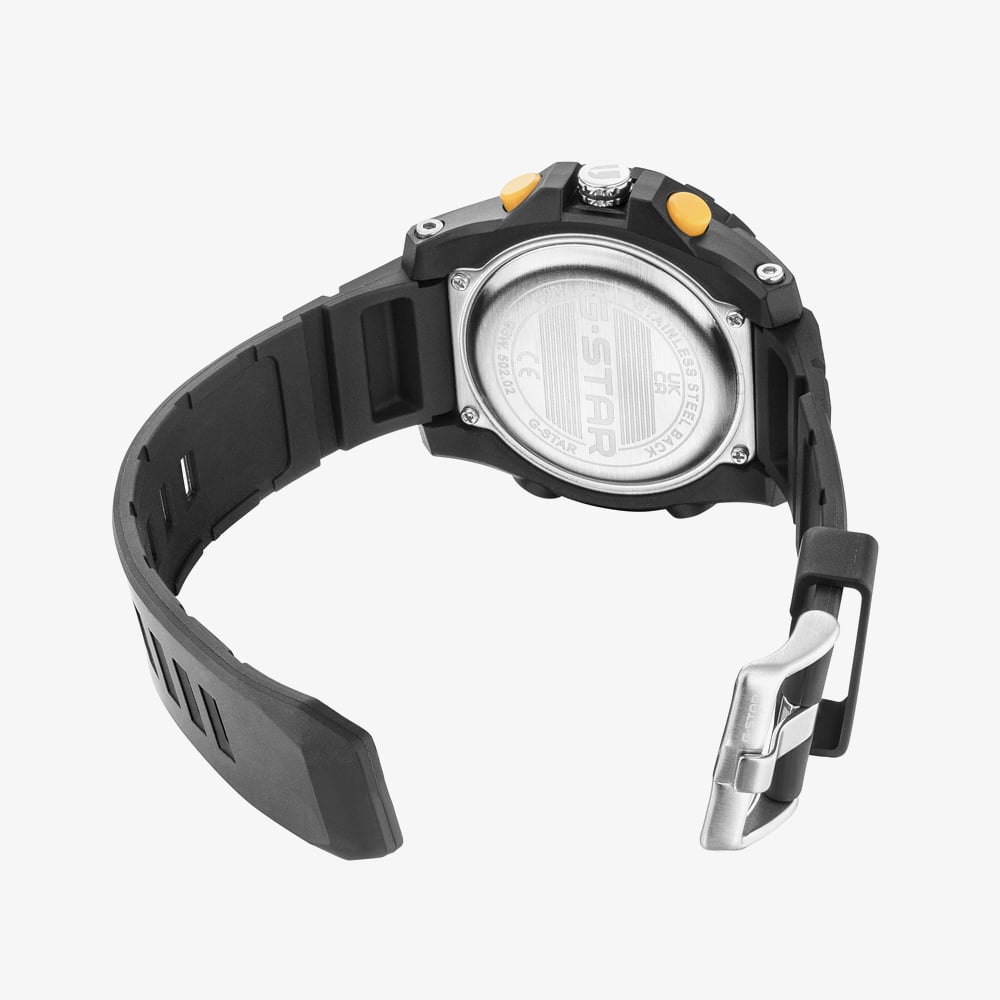 G Star Mens OPS 01 Black Dual Display Strap Watch GSW.502.02
