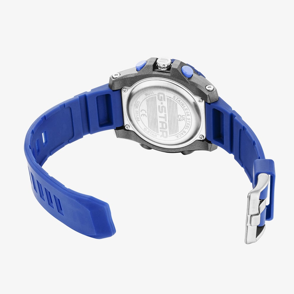 G Star Mens OPS 01 Blue Dual Display Strap Watch GSW.502.04