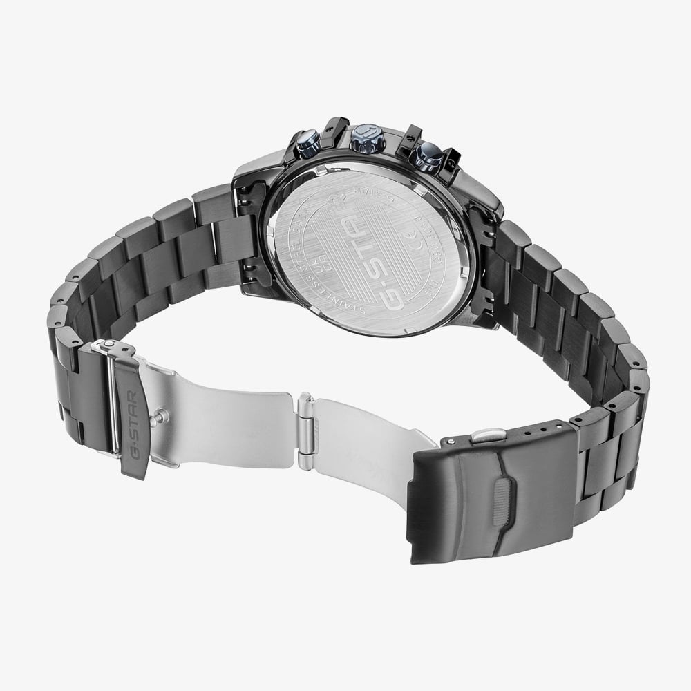 G Star Mens Bend3D Blue Dial Black Bracelet Watch GSW.505.05