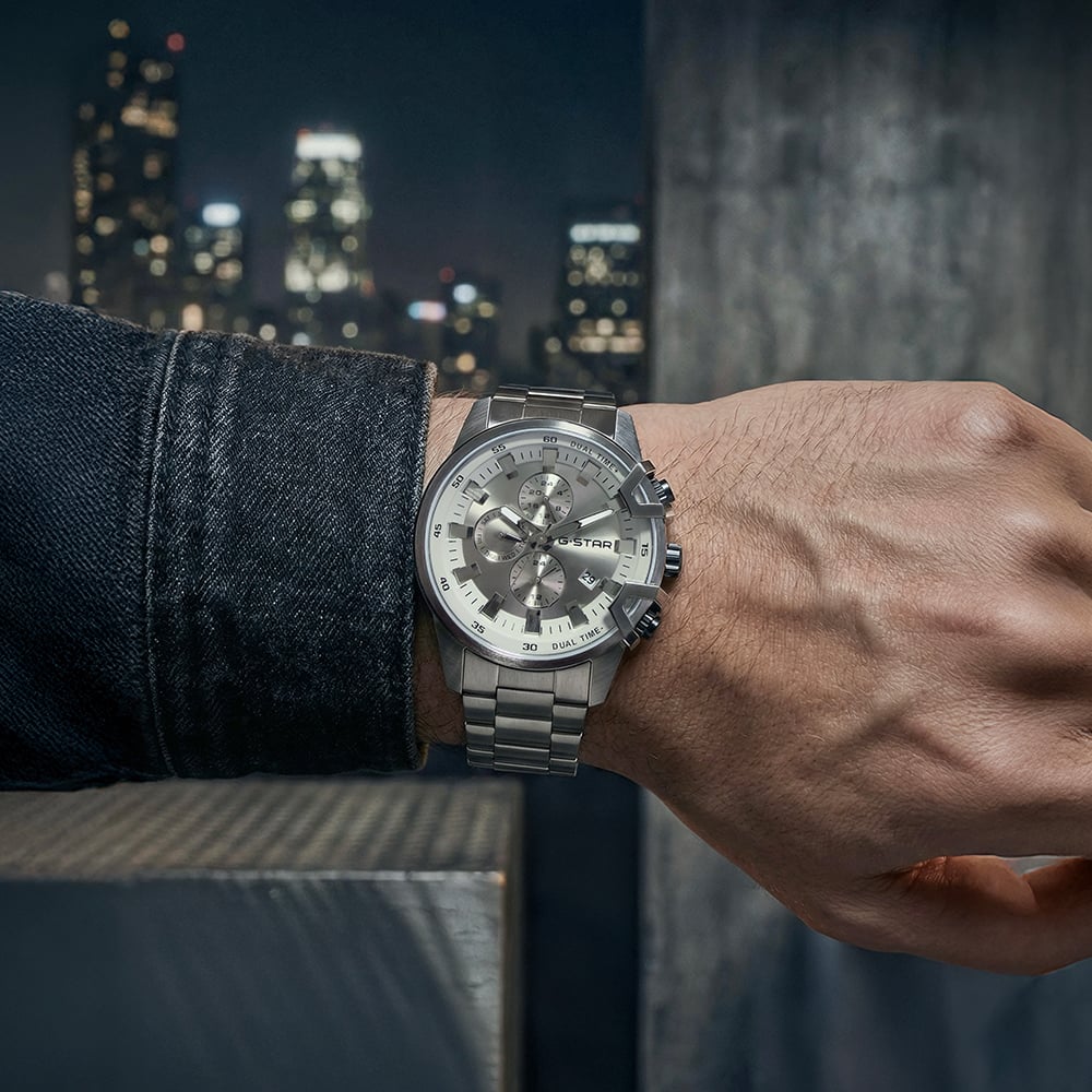 G Star Mens Bend3D Grey Bracelet Watch GSW.505.06