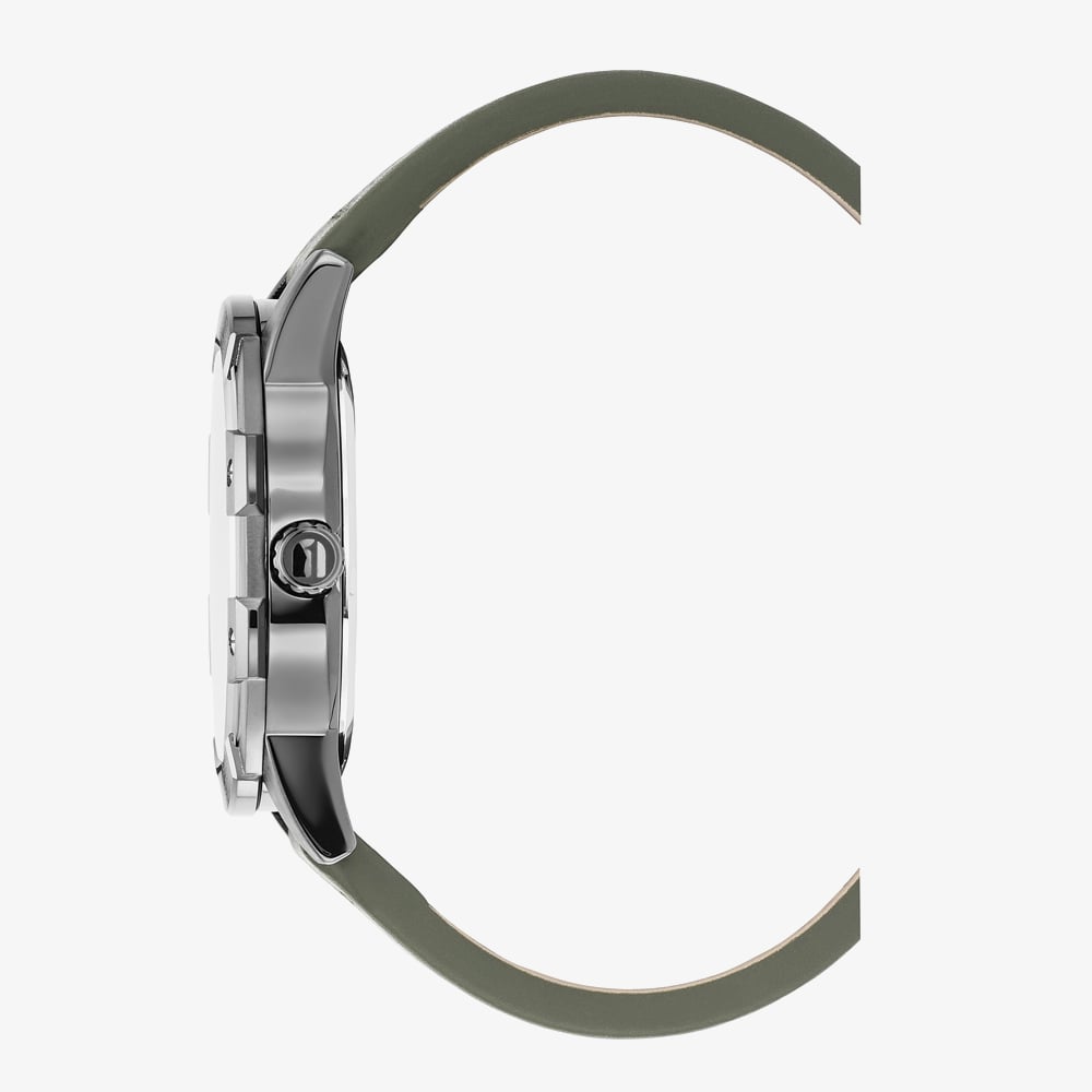 G Star Mens Constructed Black Dial Green Leather Strap Watch GSW.506.03