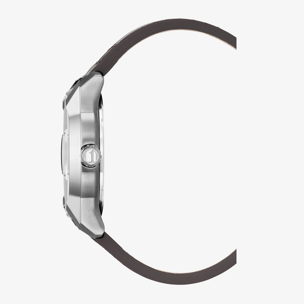 G Star Mens Selvedge Grey Dial Brown Leather Strap Watch GSW.507.01