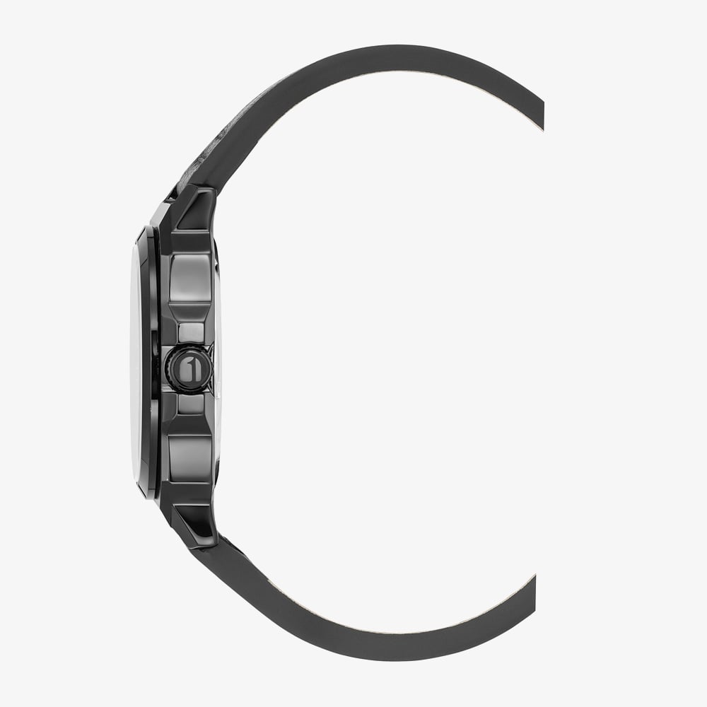G Star Mens Cube Blue Dial Black Leather Strap Watch GSW.508.03