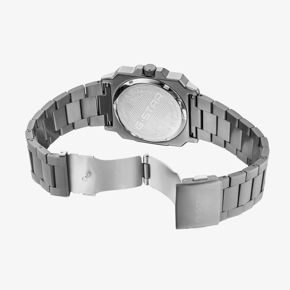 G Star Mens Cube Black Dial Grey Bracelet Watch GSW.508.07