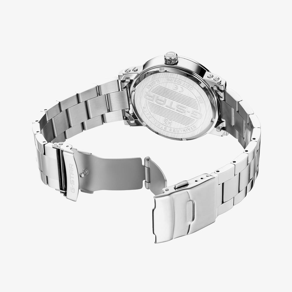 G Star Mens Rovic Green Dial Silver Bracelet Watch GSW.509.06