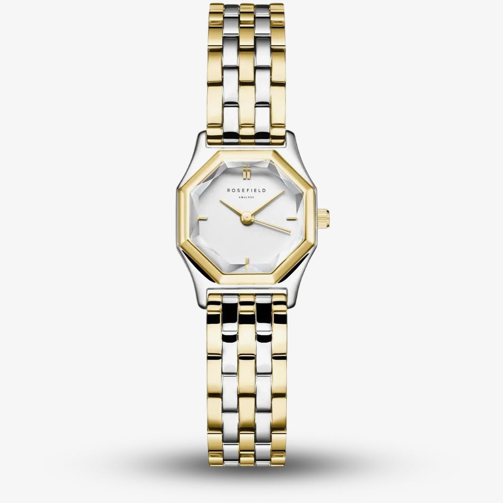 Rosefield Ladies Gemme White Dial Two Tone Bracelet Watch Gwgsg-G03