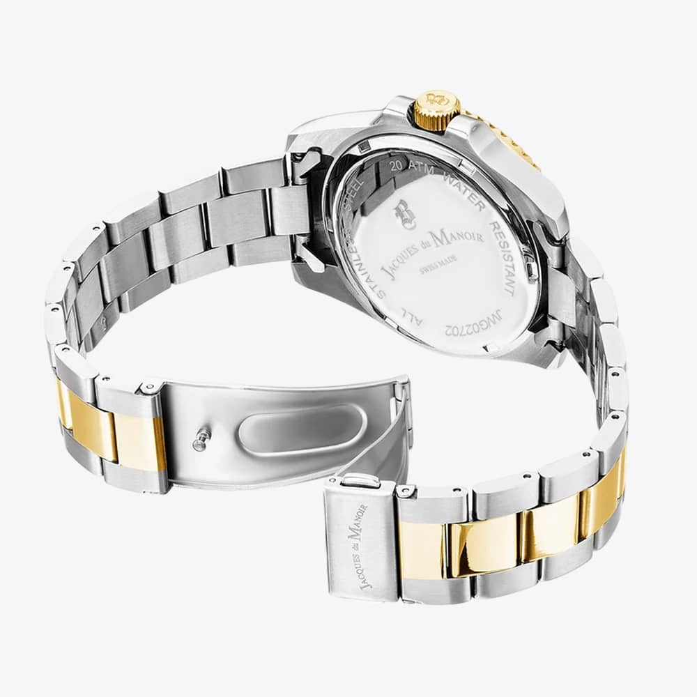 Jacques Du Manoir Mens Inspiration Business Blue Dial Two Tone Stainless Steel Bracelet Watch JWG03003