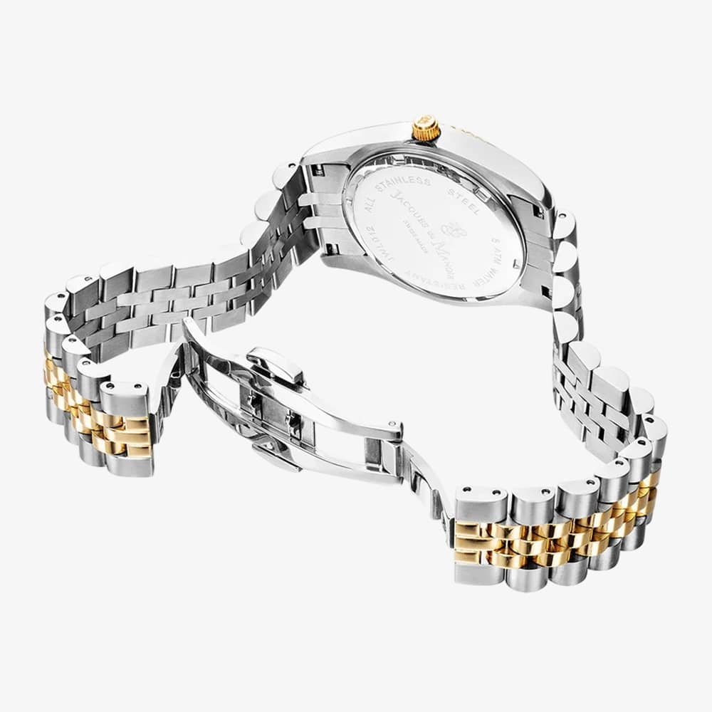 Jacques Du Manoir Ladies Inspiration Elegance Gold Dial Two Tone Stainless Steel Bracelet Watch JWL01201