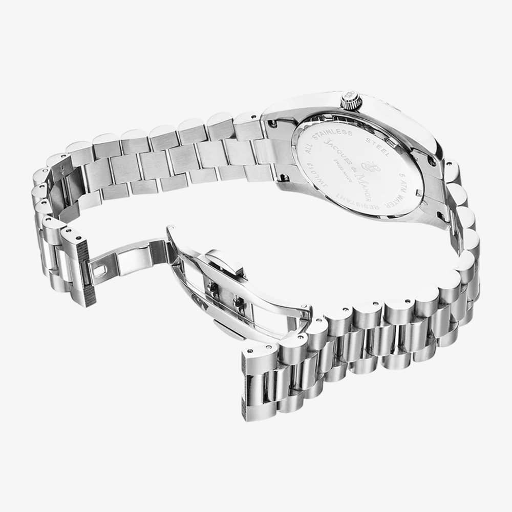 Jacques Du Manoir Ladies Inspiration Roman II Blue Dial Stainless Steel Bracelet Watch JWL01307