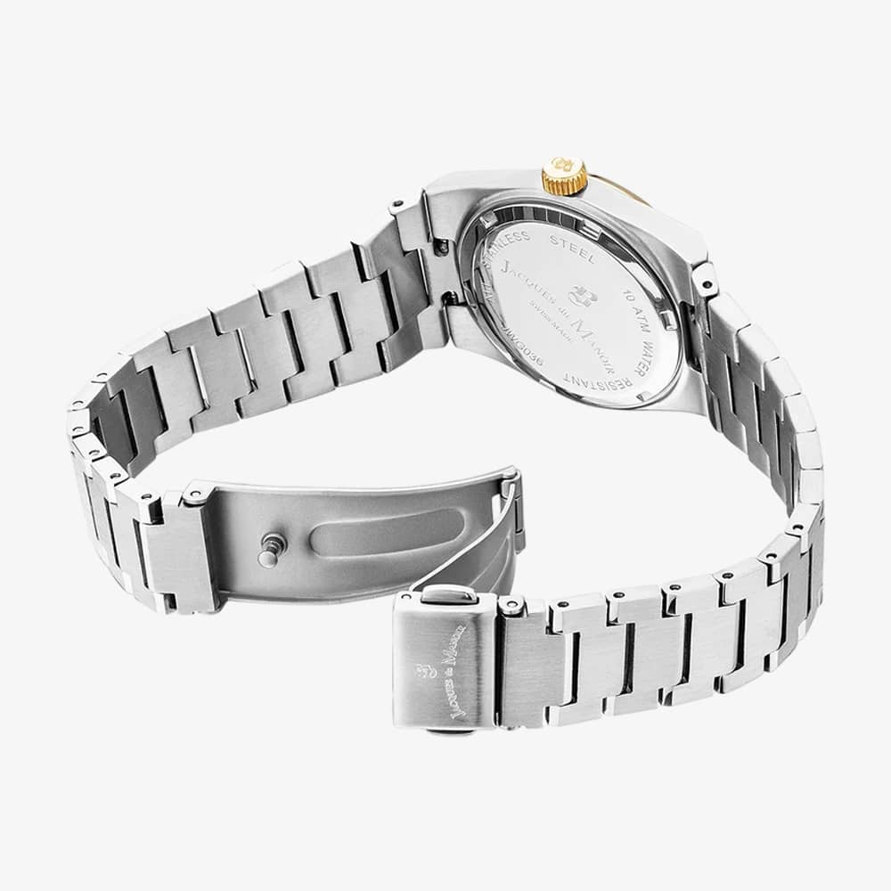 Jacques Du Manoir Ladies Horizon White Dial Stainless Steel Bracelet  Watch JWL03605