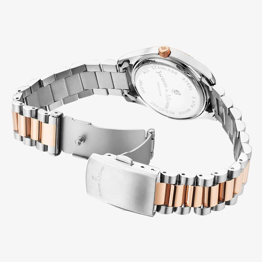 Jacques Du Manoir Ladies Inspiration Prime Silver Dial Two Tone Stainless Steel Bracelet Watch JWL03904