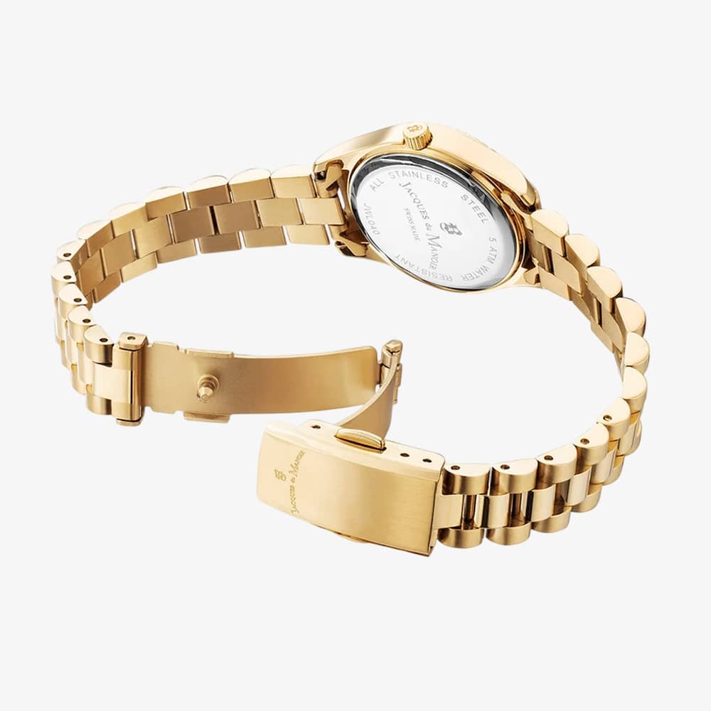 Jacques du Manoir Ladies Inspiration Prime Black Dial Gold Tone Bracelet Watch JWL04007