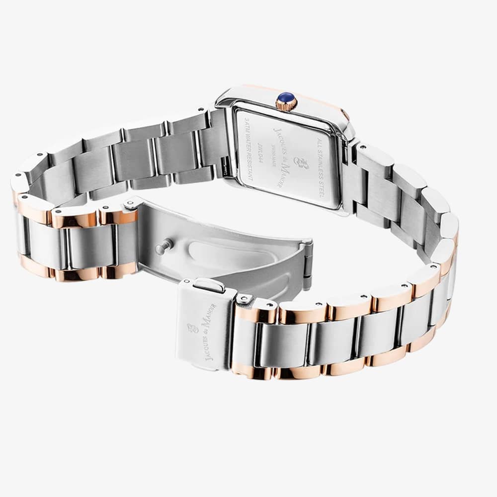 Jacques du Manoir Ladies Emily White Dial Two Tone Bracelet Watch JWL04404