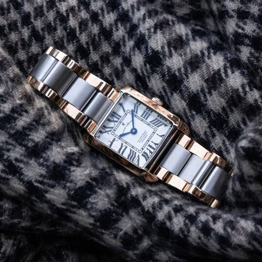 Jacques du Manoir Ladies Emily White Dial Two Tone Bracelet Watch JWL04404