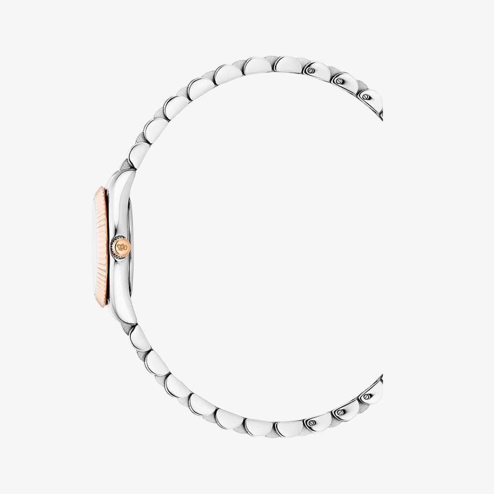 Jacques du Manoir Ladies Mini Inspiration White Mother Of Pearl Dial Two Tone Bracelet Watch JWL05103