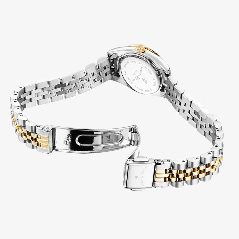 Jacques du Manoir Ladies Mini Inspiration Black Mother of Pearl Dial Two Tone Bracelet Watch JWL05105