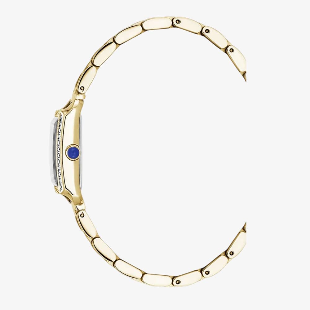 Jacques du Manoir Ladies Emily White Dial Gold Tone Bracelet Watch JWL05502