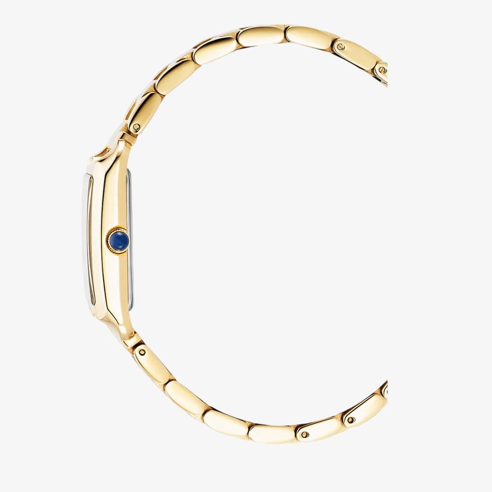Jacques du Manoir Ladies Emily White Dial Gold Tone Bracelet Watch JWL05802