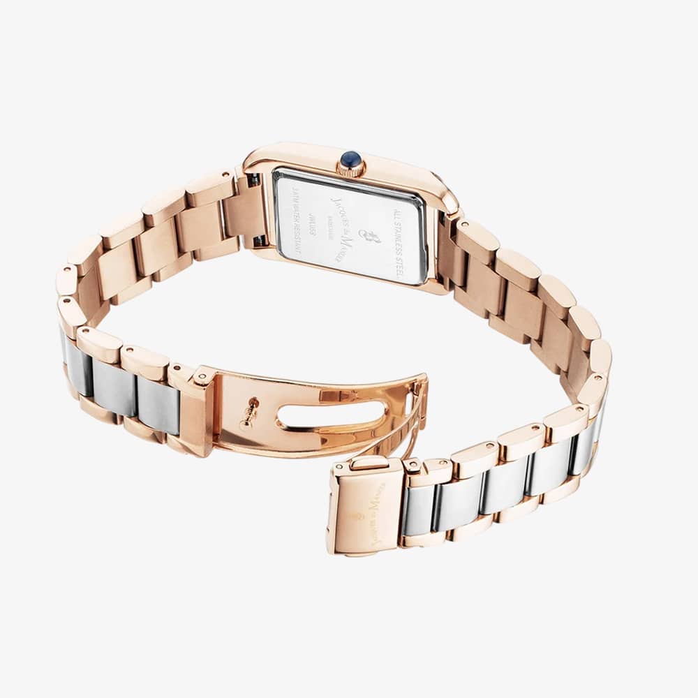 Jacques du Manoir Ladies Emily White Dial Two Tone Bracelet Watch JWL05804