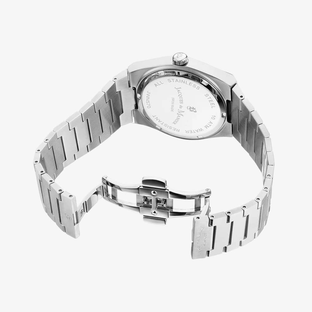 Jacques du Manoir Mens Horizon Multifunction Black Dial Bracelet Watch JWN05701