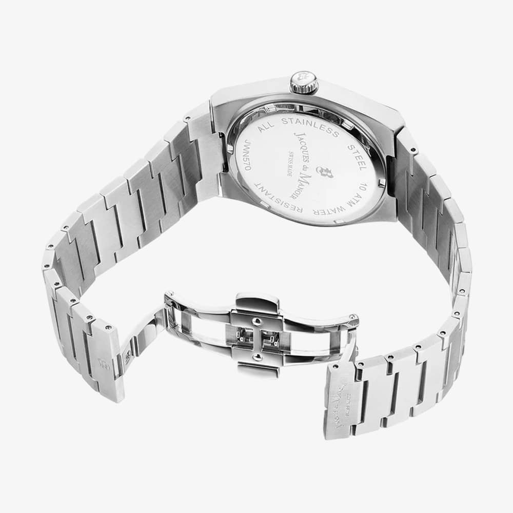 Jacques du Manoir Mens Horizon Multifunction Blue Dial Bracelet Watch JWN05703