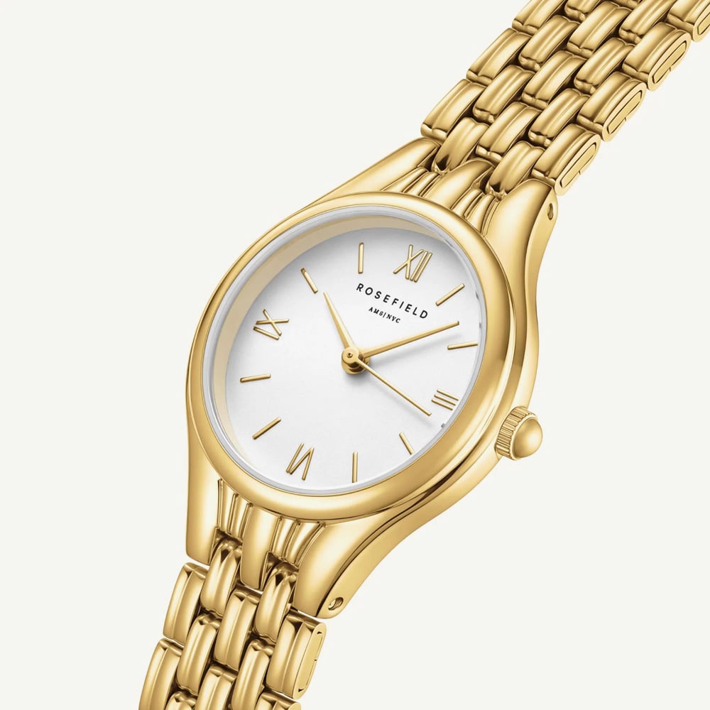 ROSEFIELD Ladies Muse White Dial Golden Bracelet Watch MUWGSG-MU01