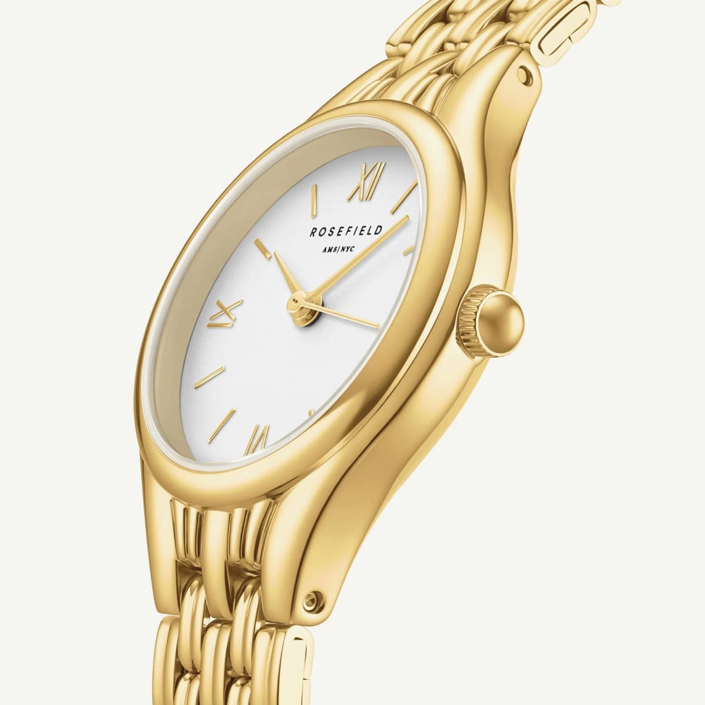 ROSEFIELD Ladies Muse White Dial Golden Bracelet Watch MUWGSG-MU01