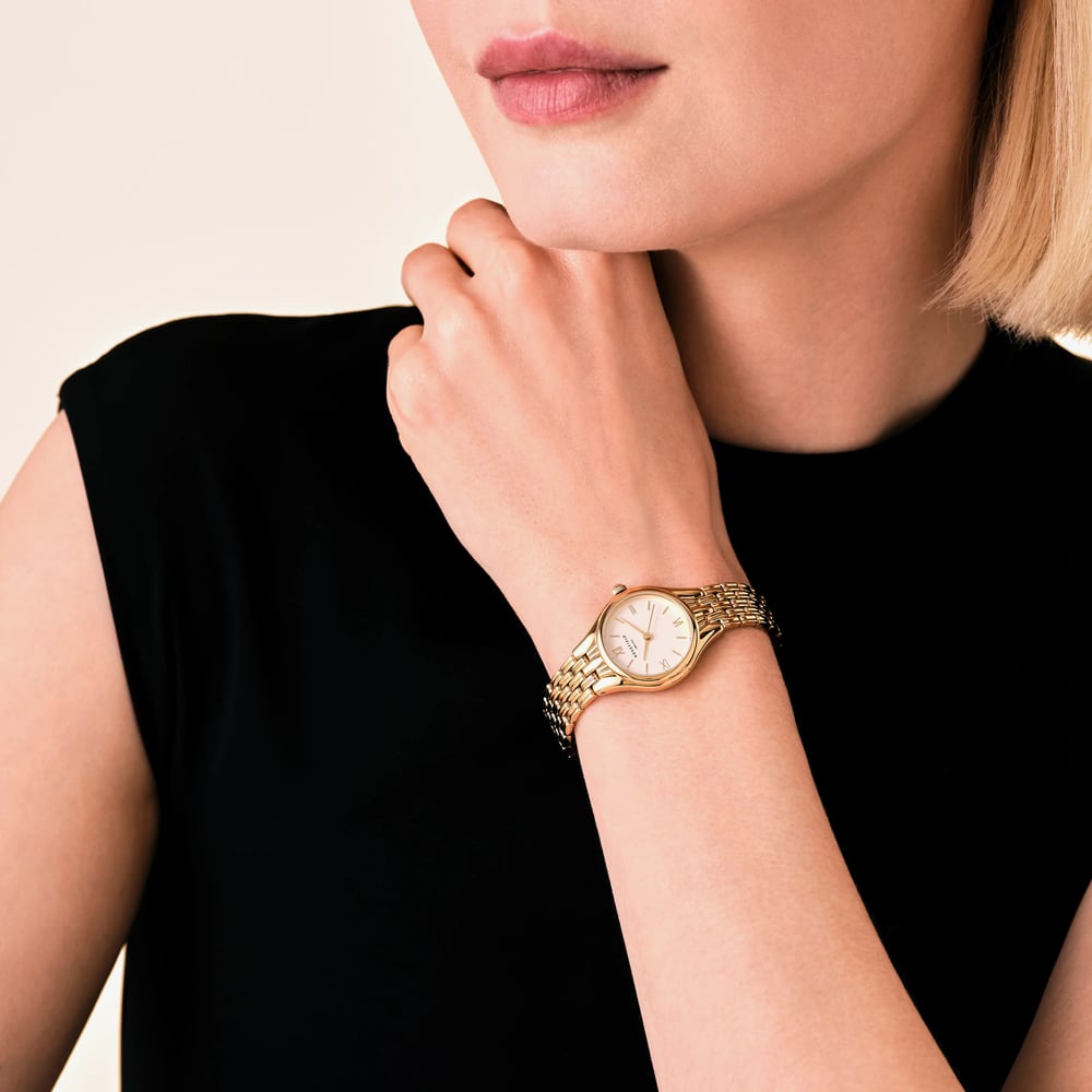ROSEFIELD Ladies Muse White Dial Golden Bracelet Watch MUWGSG-MU01