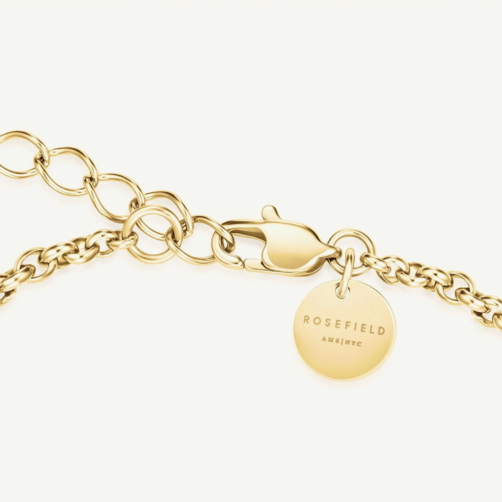 ROSEFIELD Ladies Mini Octagon White Dial Golden Bracelet Watch & Tree of Life Crystal Bracelet Gift Set MWGTG-X297