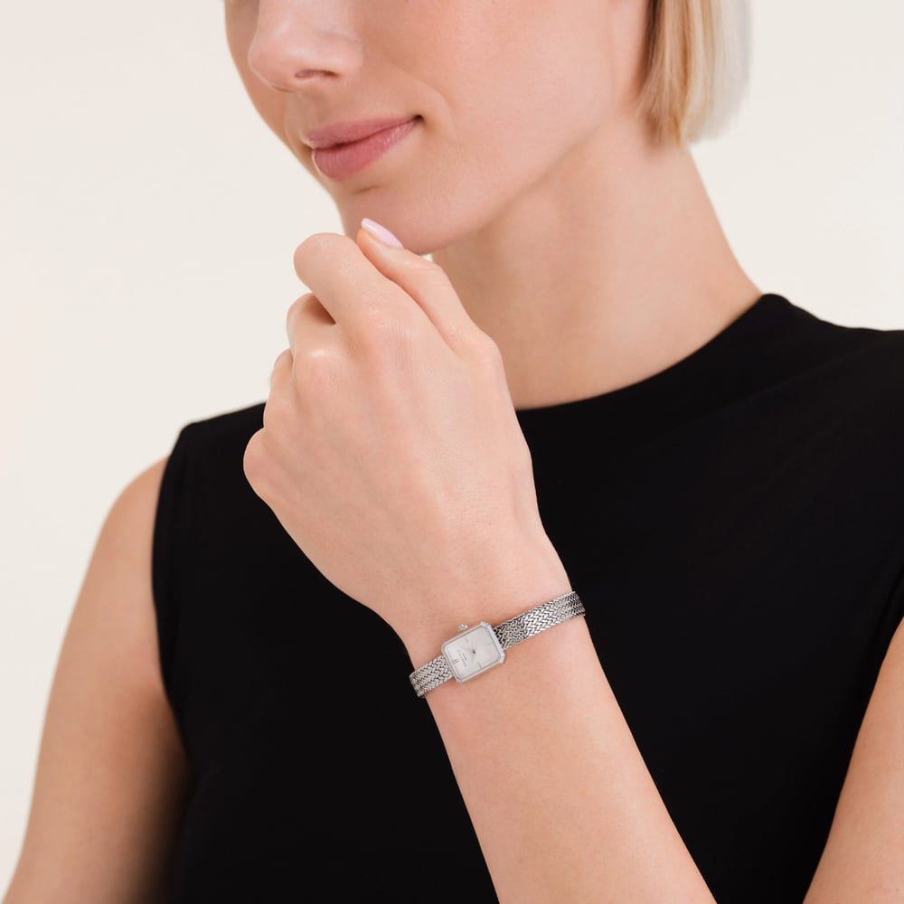 ROSEFIELD Ladies Mini Octagon Silver Dial Bracelet Watch MWSMS-M04
